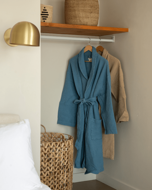 Micro Waffle Robe - Slate Blue - Image 3