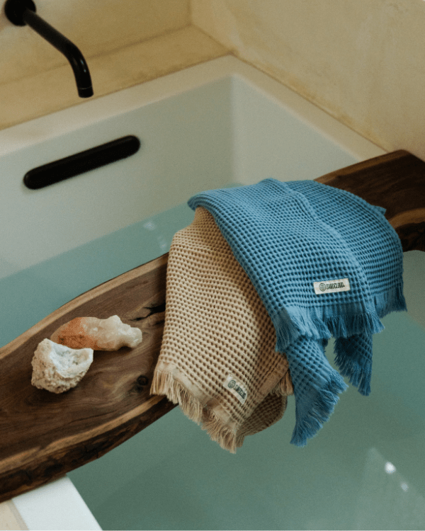 Micro Waffle Hand Bath Bundle - 2 Pack - Slate Blue - Image 4