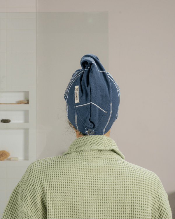 Classic Hair Towel - Navy - Image 5