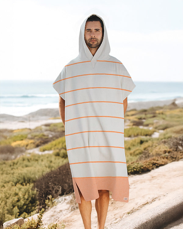 Colorblock Stripe Hooded Poncho - Mint - Image 3