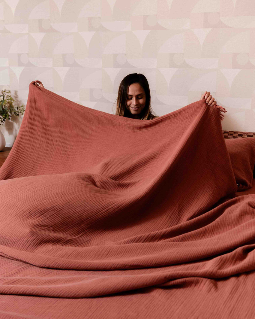 Lara Terracotta - PARTY BLANKET - Queen
