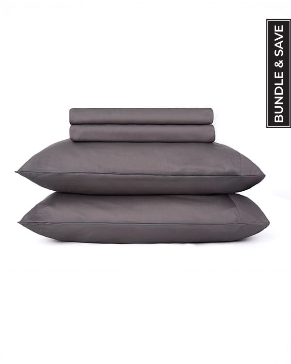Luxe Sateen Sheet Set Steel Grey