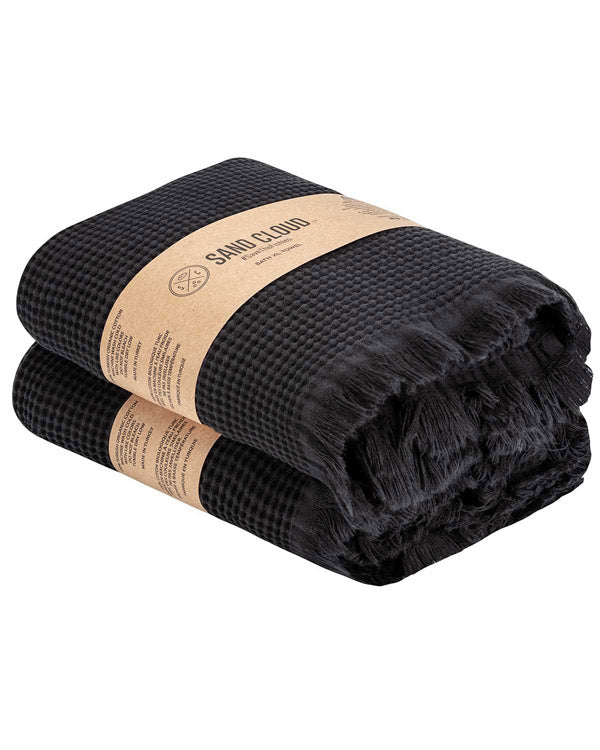 Micro Waffle XL Bath Bundle - 2 Pack - Black - Image 4