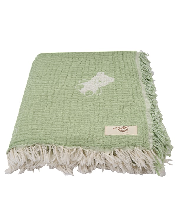 Teddy Gauze Receiving Blanket with Pouch - Image 9