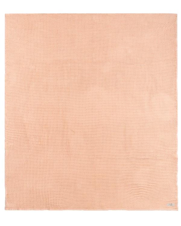Alternative view of Little Fishies Waffle Blanket - Peach Fuzz