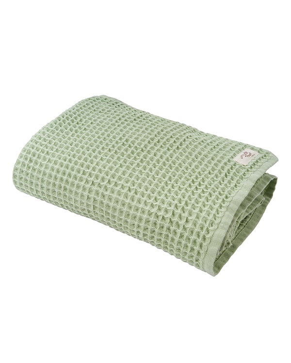 Little Fishies Waffle Blanket - Sage - Image 8