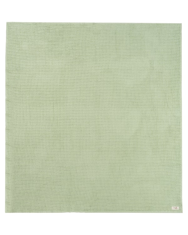 Alternative view of Little Fishies Waffle Blanket - Sage