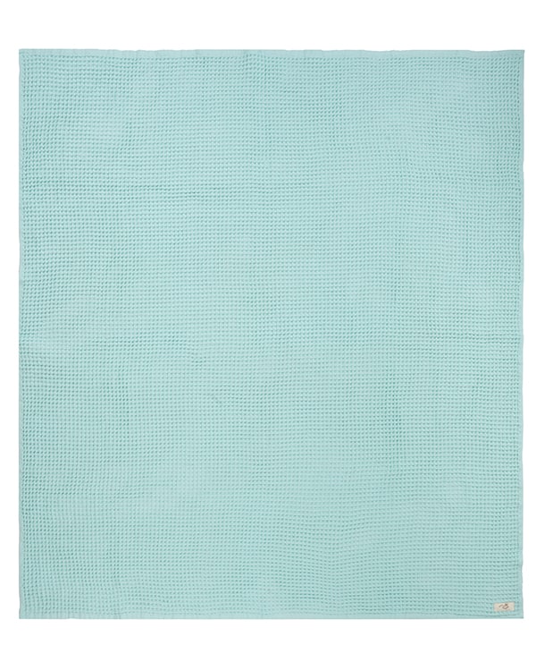 Alternative view of Little Fishies Waffle Blanket - Seafoam