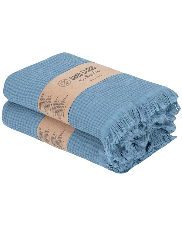 Micro Waffle XL Bath Bundle - 2 Pack -Slate Blue - Image 3