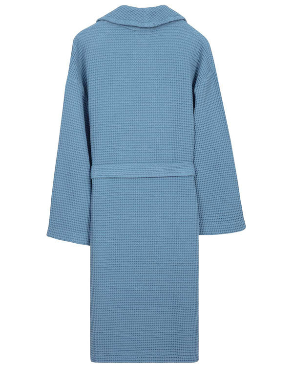 Micro Waffle Robe - Slate Blue - Image 5