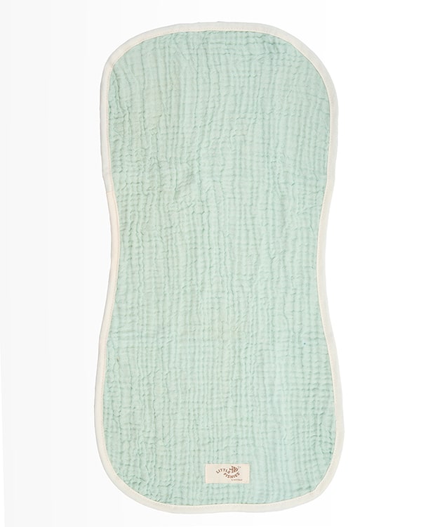 Little Fishies Gauze Burping Cloth Bundle - 3 Pack - Seafoam / Peach Fuzz / Natural - Image 3