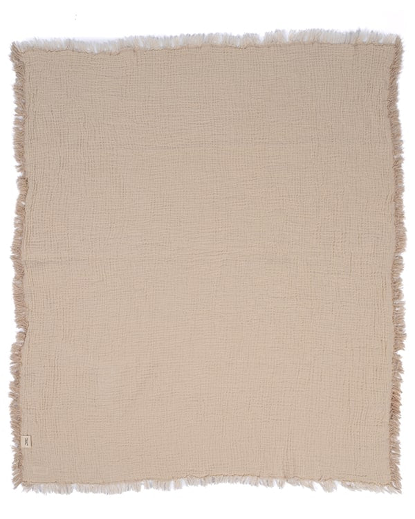 Little Fishies Gauze Receiving Blanket - Beige - Image 4