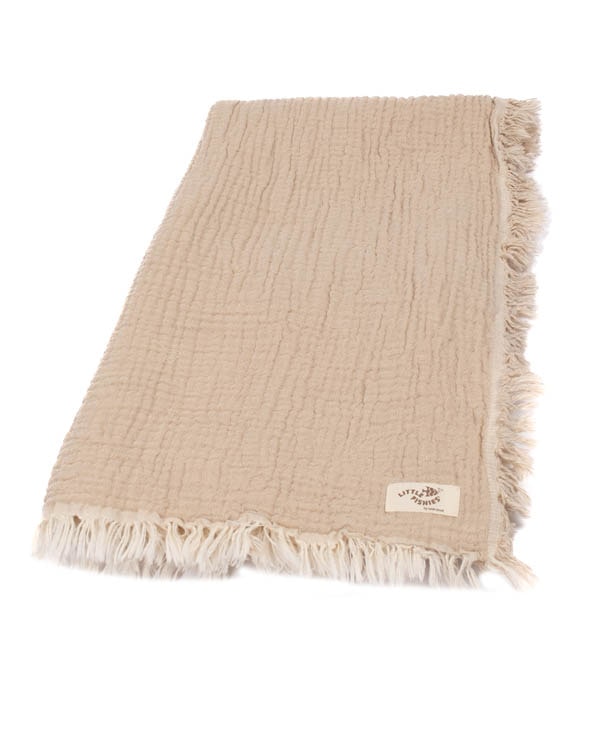 Little Fishies Gauze Receiving Blanket - Beige - Image 6