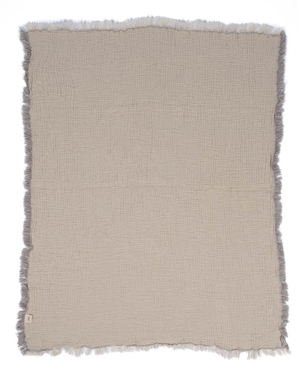 Little Fishies Gauze Receiving Blanket - Grey - Image 5