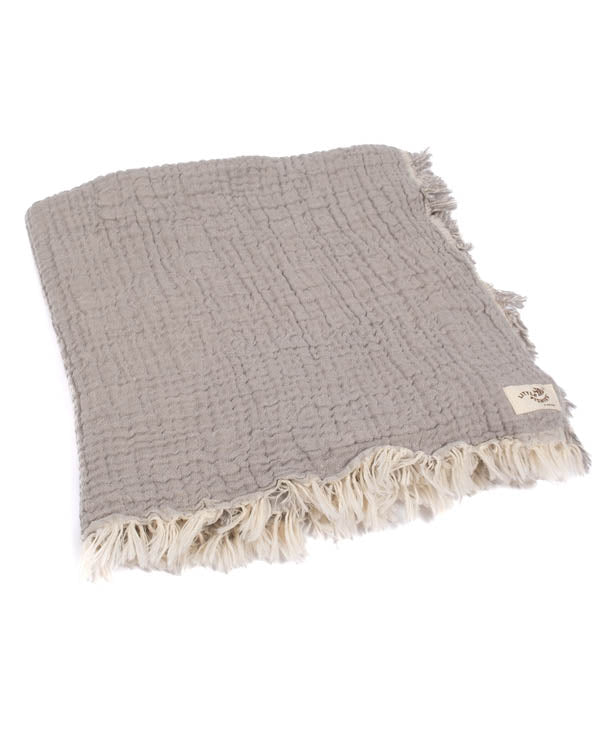 Little Fishies Gauze Receiving Blanket - Grey - Image 7