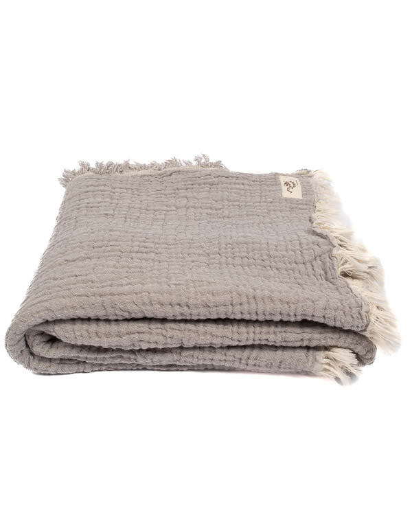 Little Fishies Gauze Receiving Blanket - Grey - Image 8