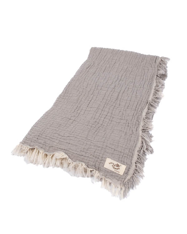 Little Fishies Gauze Receiving Blanket - Grey - Image 9