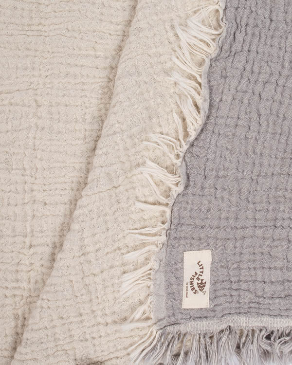 Little Fishies Gauze Receiving Blanket - Grey - Image 6