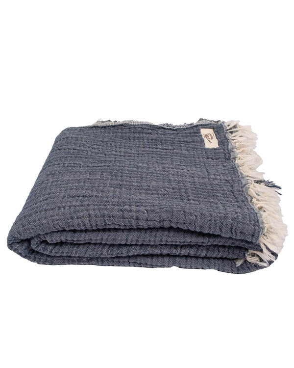 Little Fishies Gauze Receiving Blanket - Navy - Image 7