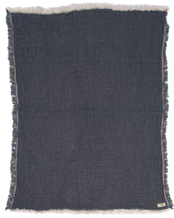 Little Fishies Gauze Receiving Blanket - Navy - Image 3