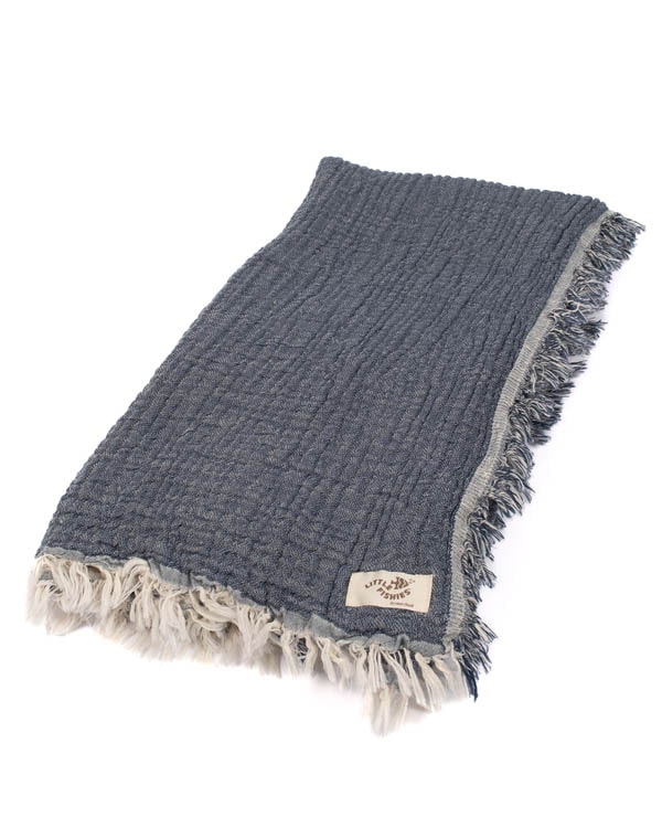 Little Fishies Gauze Receiving Blanket - Navy - Image 8