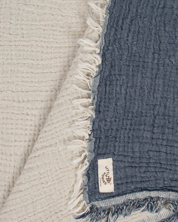 Little Fishies Gauze Receiving Blanket - Navy - Image 9
