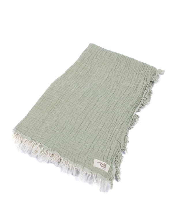 Little Fishies Gauze Receiving Blanket - Sage - Image 7