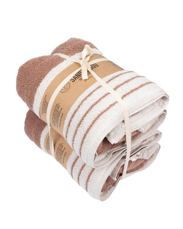 Micro Stripe Bath Bundle - 2 Pack - Warm Taupe - Image 6