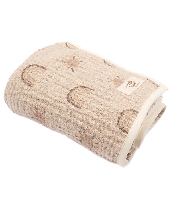 Rainbow Gauze Hooded Blanket Single - Image 5