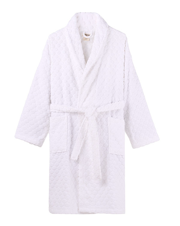 Polka Dot Robe - White