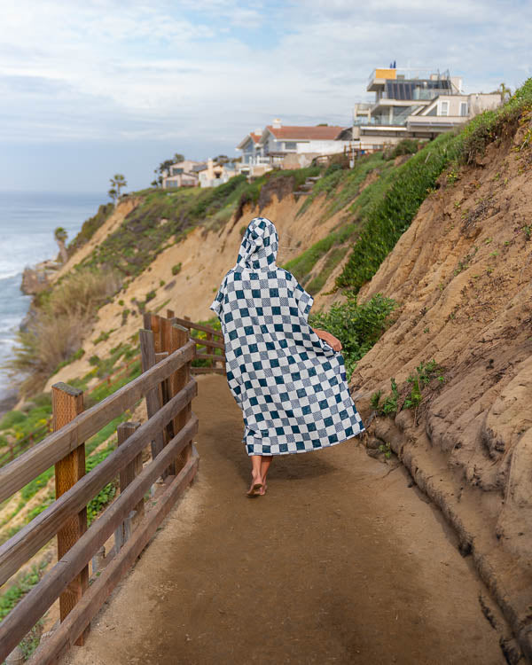 Checker Hooded Poncho - Image 4