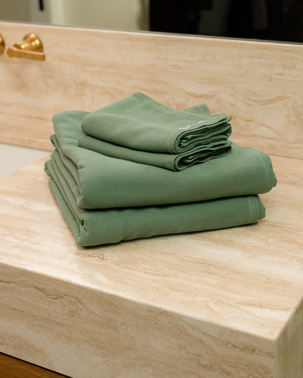 Terra Fringeless XL Bath Bundle - Hedge Green - Image 4