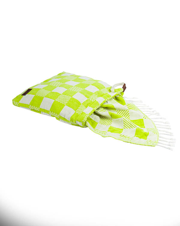 Checker Towel Bag - Lime - Image 8